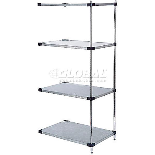 Nexel Galvanized Steel, 5 Tier, Solid Shelving Add-On Unit, 42Wx24Dx74H A24427SZ5 - main
